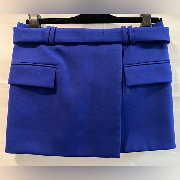 BALMAIN WRAP-EFFECT WOOL MINI SKIRT IN BRIGHT BLUE Holiday’s Specials!!! - Picture 3 of 3